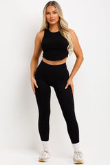 lululemon seamless ribbed leggings black activewear 