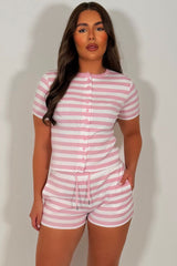 molly mae button up short sleeve striped top and shorts two piece set styledup summer holiday outfit uk styledup