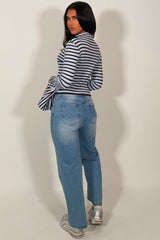 womens zara ribbed striped turtle neck top styledup 