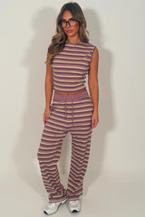 womens lounge set striped two piece set 