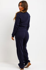 button up long sleeve top and trousers two piece co ord set molly mae