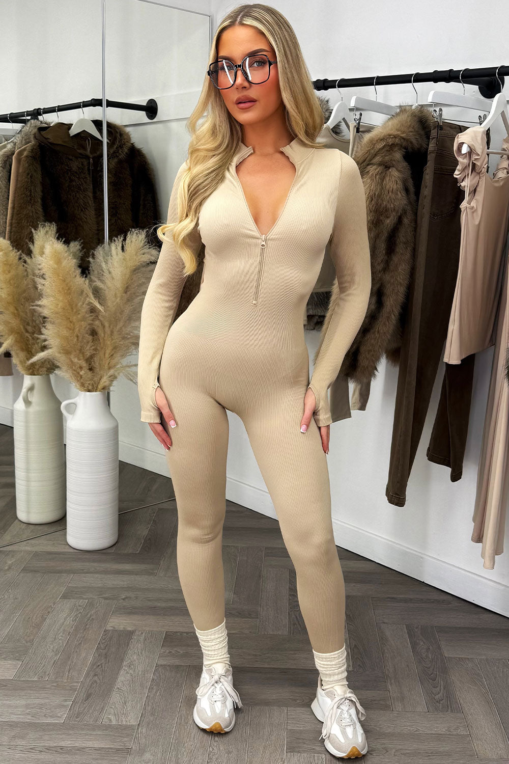long sleeve jumpsuit sculpting bum lifting panels for womens styled up activewear 