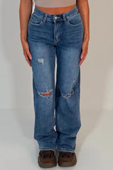 womens bershka ripped jeans uk