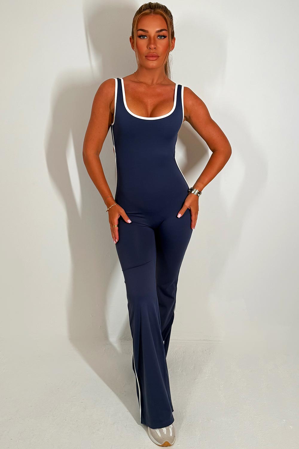 flare leg jumpsuit unitard booty lifting