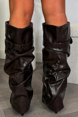womens faux leather knee high boots uk brown shark boots givenchy