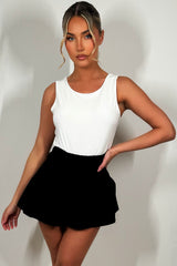 black puff ball skirt with high waist