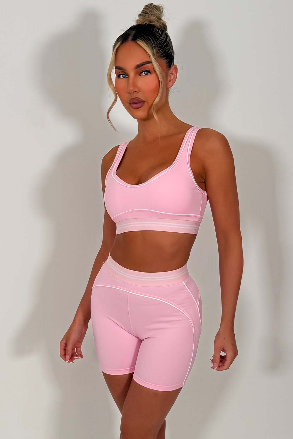 womens heart throb bra and high waist leggings two piece matching set alo yoga womens uk styledup