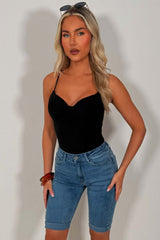 black cupped corset top styledup