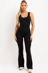 booty lifting jumpsuit with flared legs