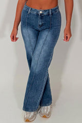 zara denim jeans with seam detail styledup fashion