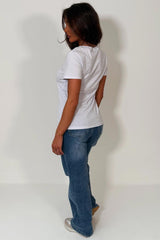 rhinestone diamante bow embellishment t shirt for womens uk sale 