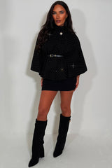 diamante rhinestone cape with belt christmas party outfit 