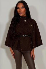 diamante rhinestone cape with belt christmas party outfit 
