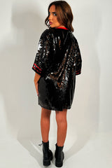 black sequin lips oversized t shirt dress christmas party outfit