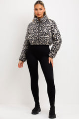 sequin animal print winter puffer jacket styledup