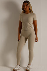 womens sculpt body contour leggings and short sleeve top co ord set skims uk