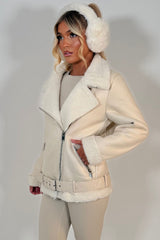 zara womens aviator jacket shearling lined