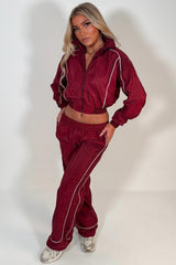 womens tracksuit wide leg trousers and funnel neck jacket two piece matching set styledup 