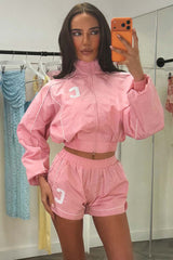womens summer tracksuit shorts and light weight jacket two piece matching set styledup 