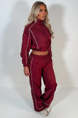 funnel neck jacket and wide leg trouser tracksuit two piece tracksuit co ord set womens rave festival holiday outfit 