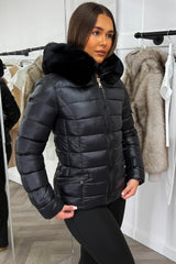 faux fur hood puffer jacket for winter styledup