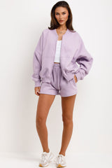 short tracksuit womens zara bomber jacket and shorts set airport outfit