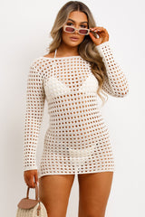 knitted long sleeve crochet dress summer holiday outfit