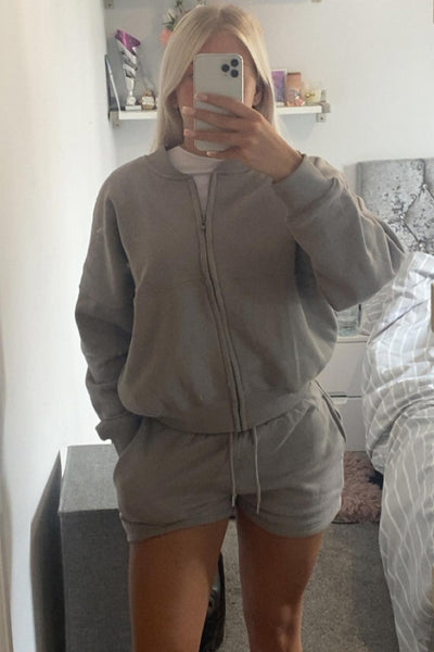 short bomber tracksuit co ord set styledup fashion