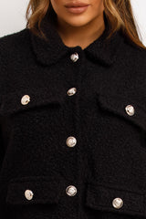 womens boucle jacket black