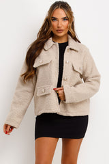 womens gold button boucle jacket styledup