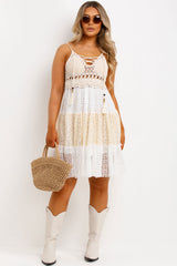 white crochet dress