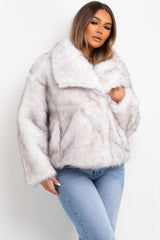 white faux fur jacket zara womens uk