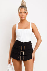 buckle detail skort womens tennis skirt