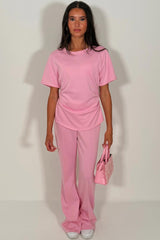 gathered waist top and trousers co ord set styledup uk 