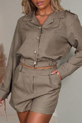 womens checked shorts and long sleeve top two piece co ord set styledup uk