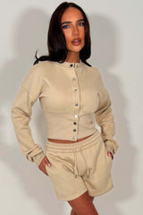 crop corset sweatshirt and shorts two piece co rod set styledup
