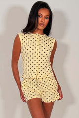 polka dot shorts tracksuit for summer womens holiday airport outfit styledup uk