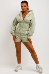 crop hoodie and shorts two piece co rod set styledup