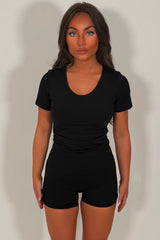 womens gym shorts and crop top co ord set premium quality alo yoga styledup uk