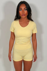 womens gym shorts and crop top co ord set premium quality alo yoga styledup uk