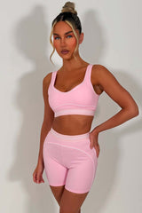airbrush high waist heart throb short and bra two piece matching set alo yoga uk styledup fashion