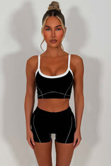womens yoga shorts and top two piece activewear set pilates outfit styledup uk