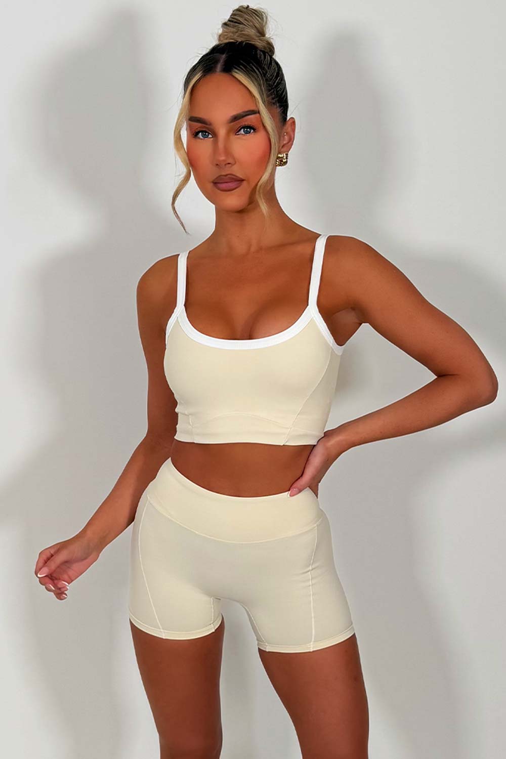 womens yoga top and shorts two piece co ord styledup 