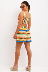 tribal print crop top and shorts co ord holiday outfit