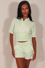 short sleeve polo top and shorts two piece co ord set summer holiday airport outfit styledup