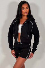 womens shorts and crop hoodie co ord summer lounge set styledup uk