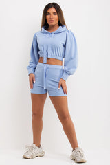 shorts and crop hoodie co ord