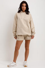 womens hoodie and shorts loungewear co ord set