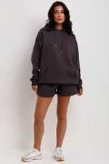 womens hoodie and shorts tracksuit set 