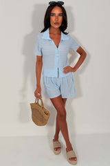 womens summer shorts and top two piece co ord holiday travel outfit styledup 